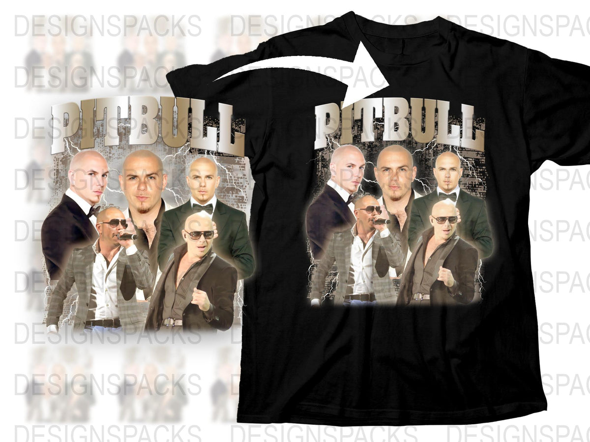Pitbull Graphic T-Shirt, Pop Music Fan Merch, Hip Hop Rapper Tee, Black Cotton Shirt, Unisex Music Apparel