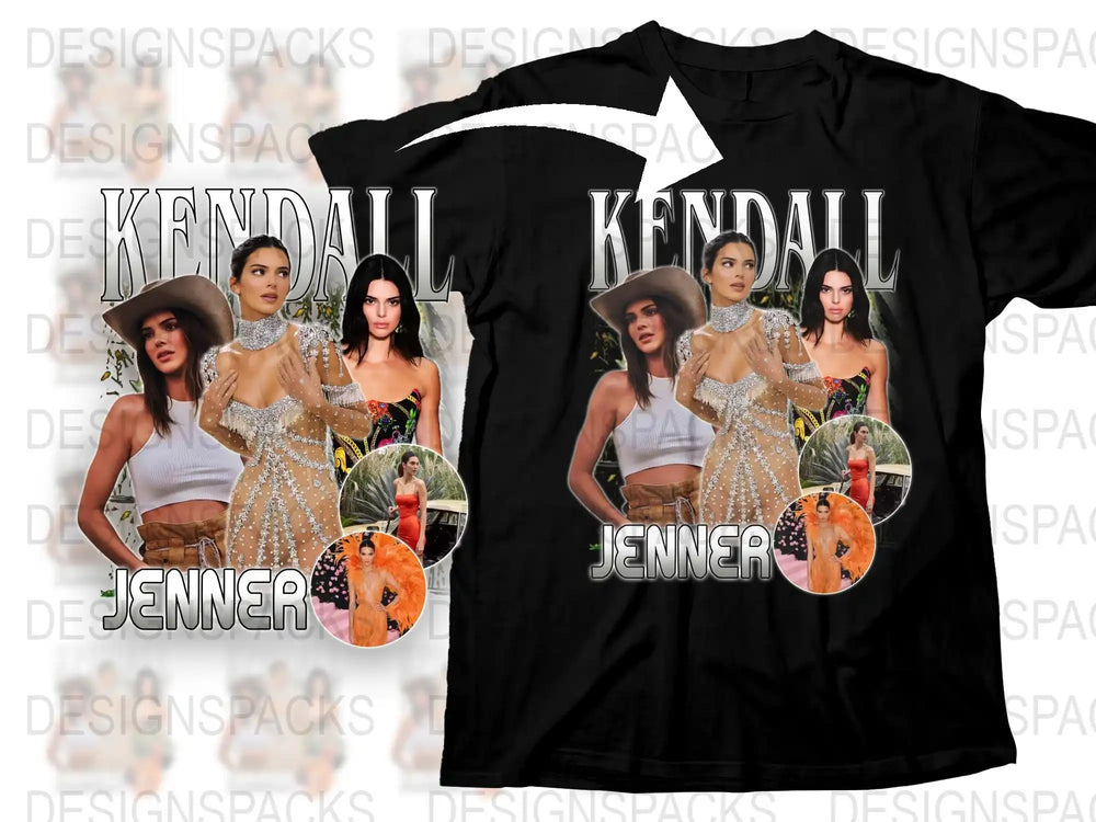 Kendall Jenner Inspired Graphic T-Shirt, Celebrity Photo Print Tee, Fashion Statement Shirt, Pop Culture Apparel