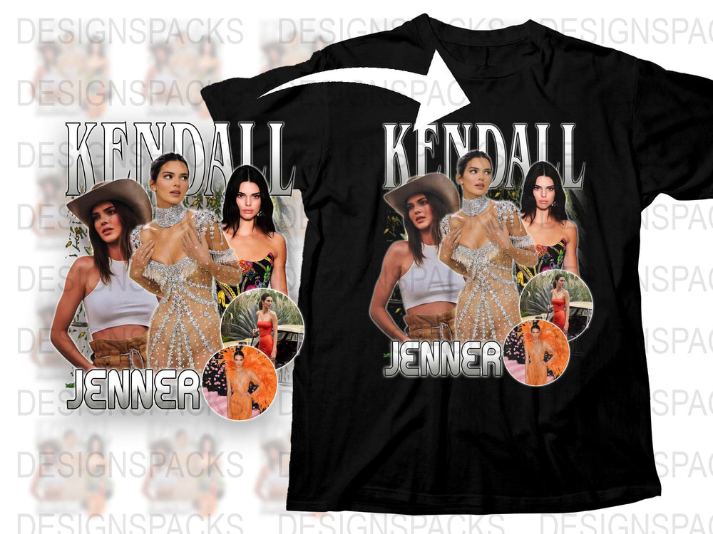 Kendall Jenner Inspired Graphic T-Shirt, Celebrity Photo Print Tee, Fashion Statement Shirt, Pop Culture Apparel