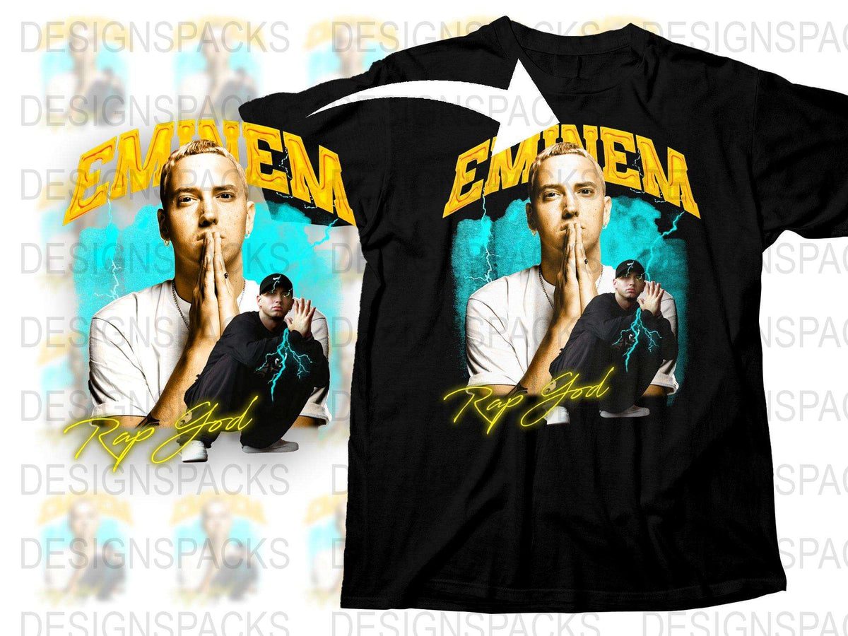 Eminem Rap God Graphic T-Shirt, Vintage Hip Hop Tee, Black Cotton Shirt, Music Fan Apparel, Gift for Music Lovers