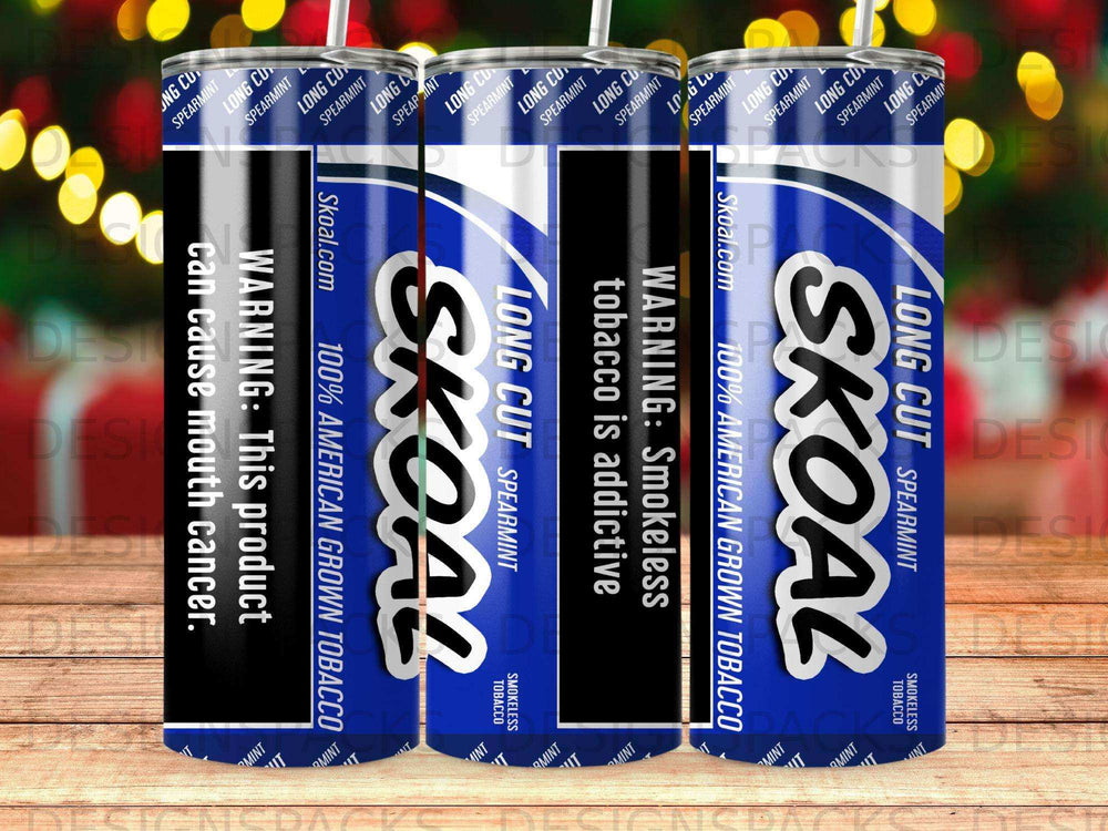 Skoal Long Cut Spearmint smokeless tobacco cans with warning labels.