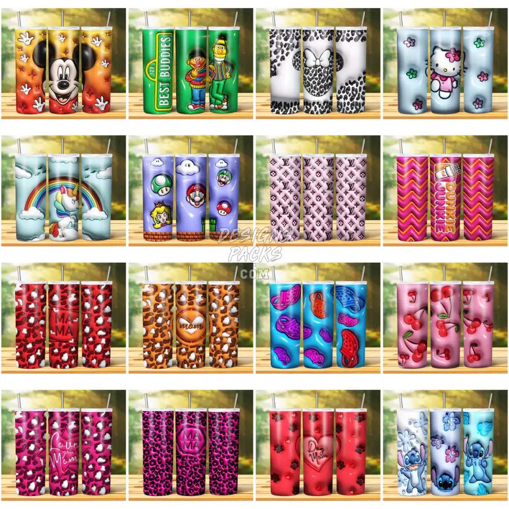 29 3D Inflated Cartoon Tumbler Wrap Bundle Jpg