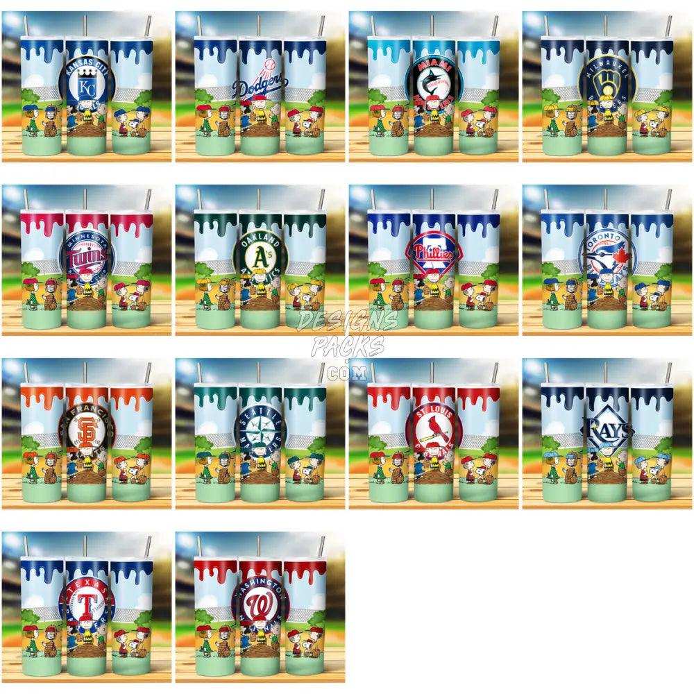29 Baseball Charlie Brown And Friends Tumbler Wrap Bundle Jpg