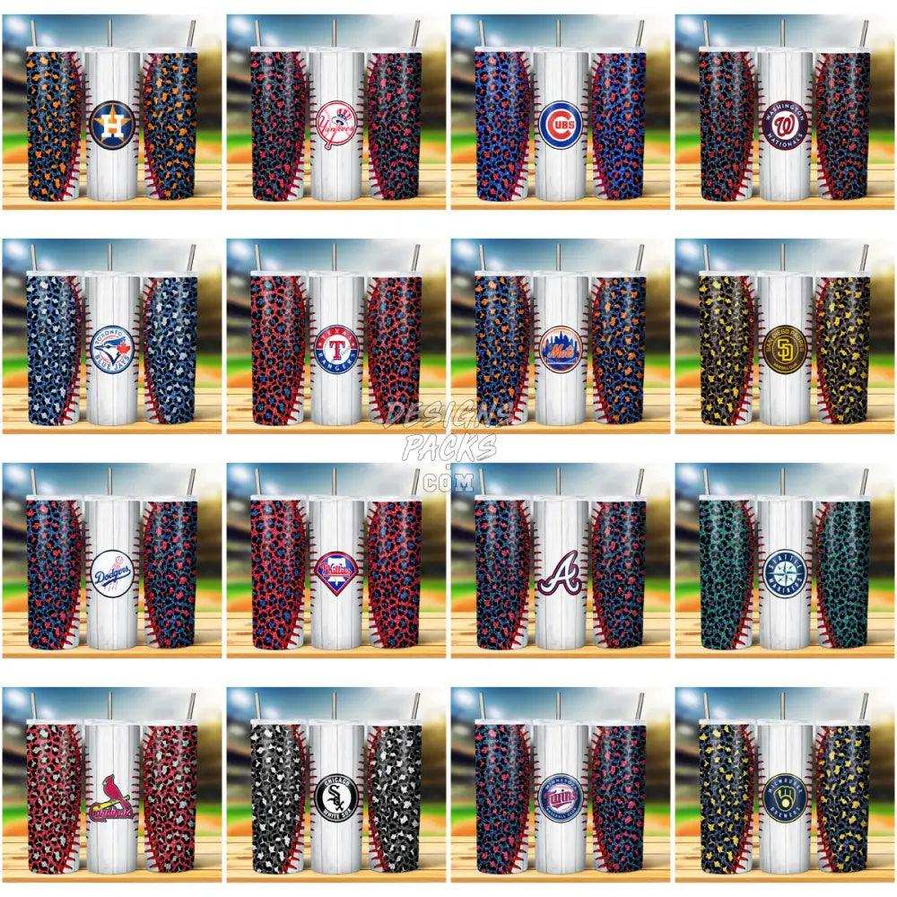 29 Baseball Leopard Baseball Stitch Tumbler Wrap Bundle Jpg