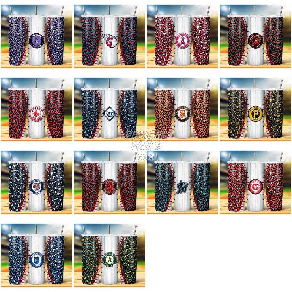 29 Baseball Leopard Baseball Stitch Tumbler Wrap Bundle Jpg