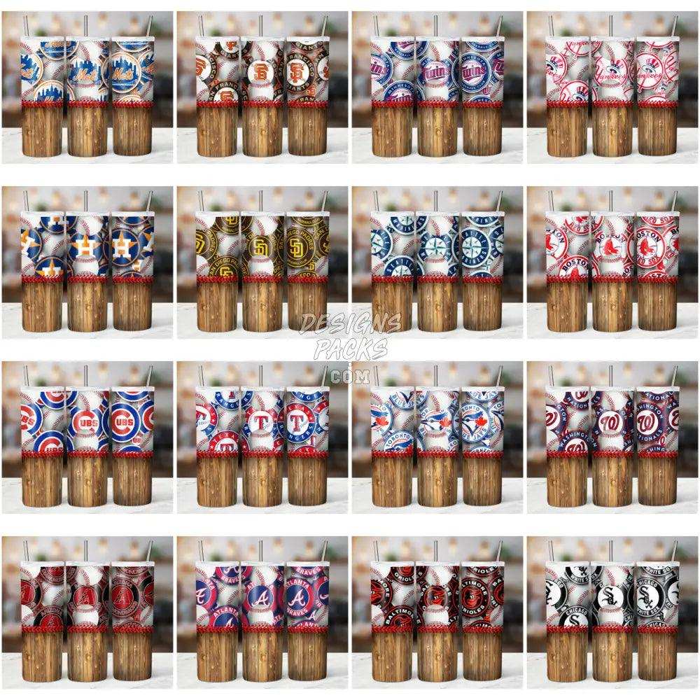 29 Baseball Pattern Wood Tumbler Wrap Bundle Jpg