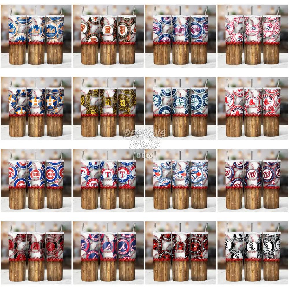 29 Baseball Pattern Wood Tumbler Wrap Bundle Jpg