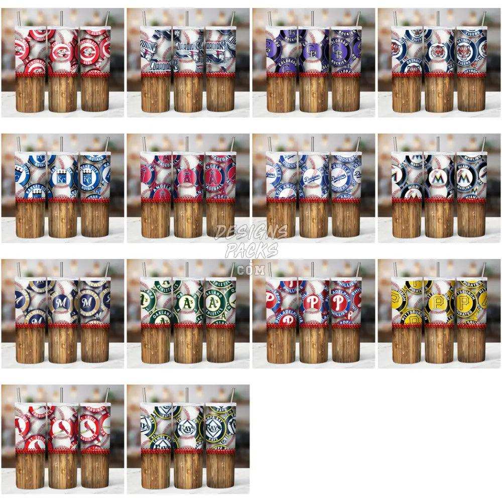 29 Baseball Pattern Wood Tumbler Wrap Bundle Jpg