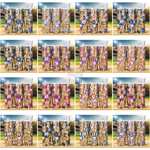 29 Baseball TEAMS LOGO SEAMLESS PATTERN Tumbler Wrap Bundle JPG