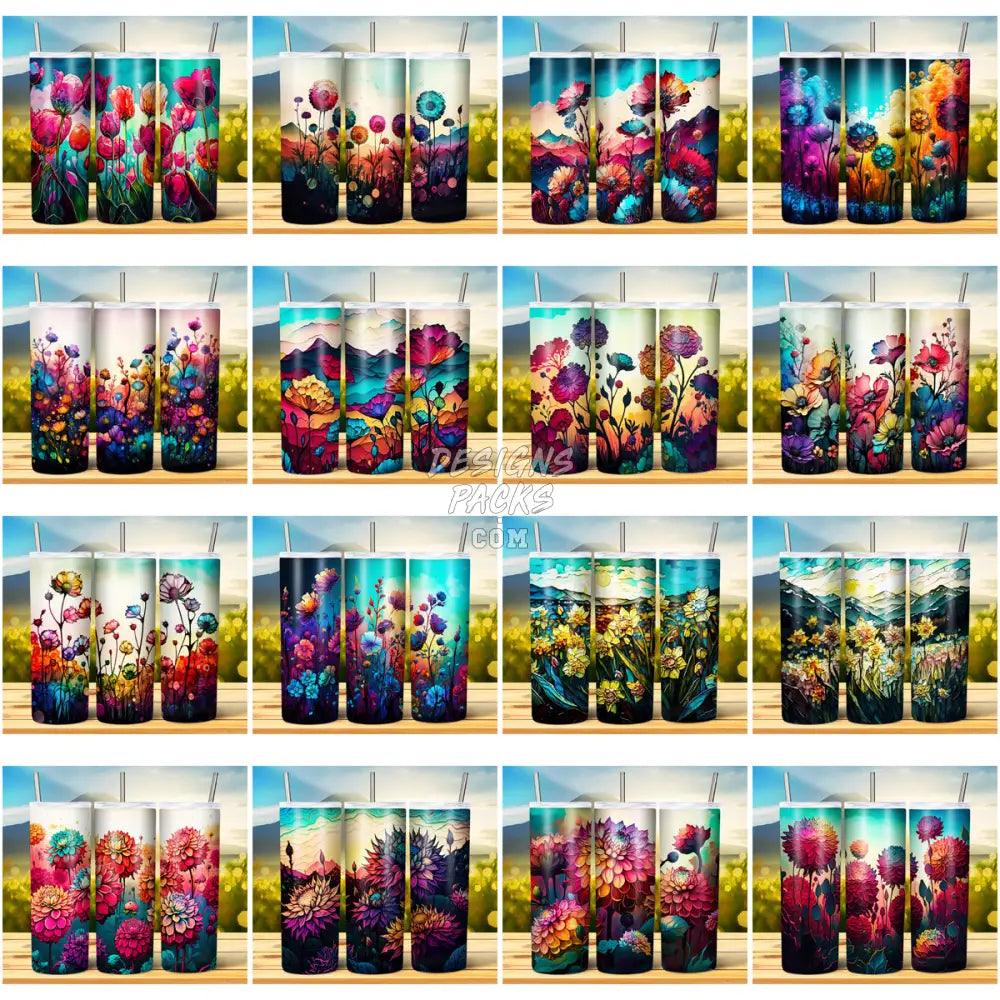 29 Colorful Field Of Flower Tumbler Wrap Bundle Jpg