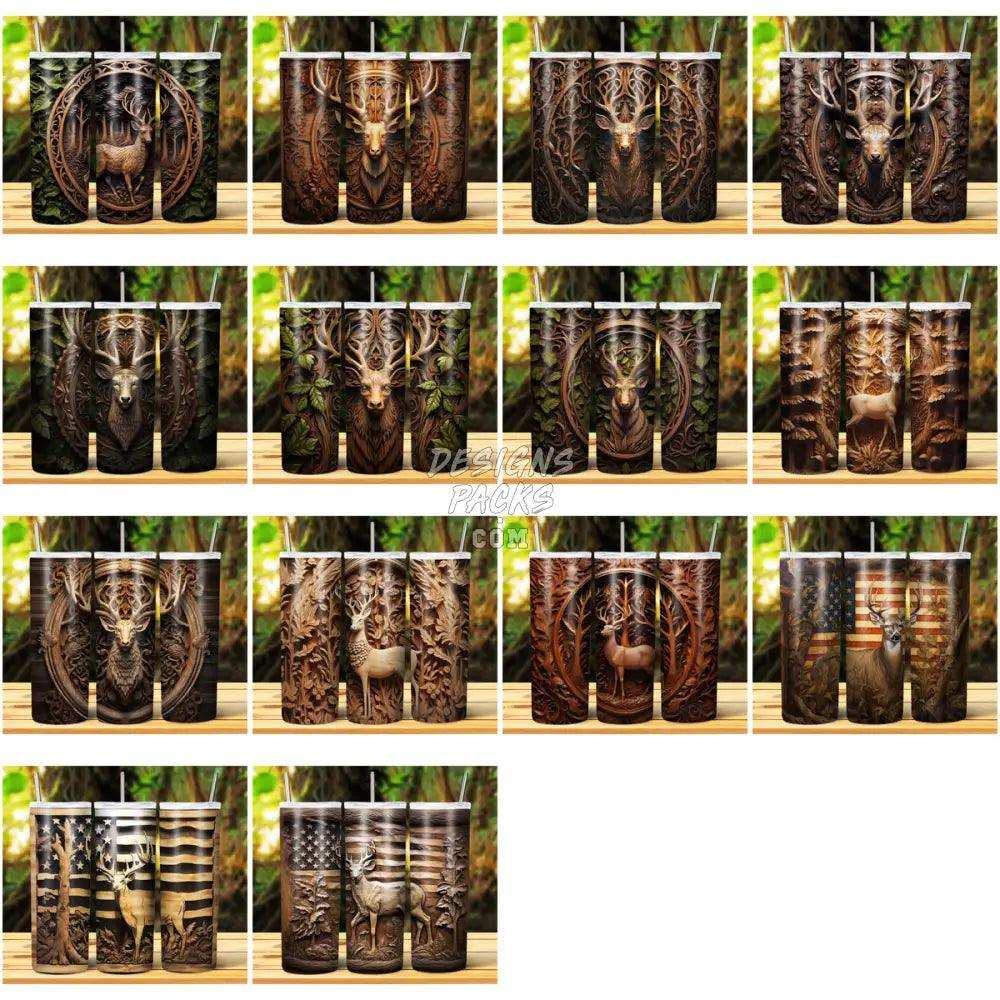 29 Deer Engrave Tumbler Wrap Bundle Jpg