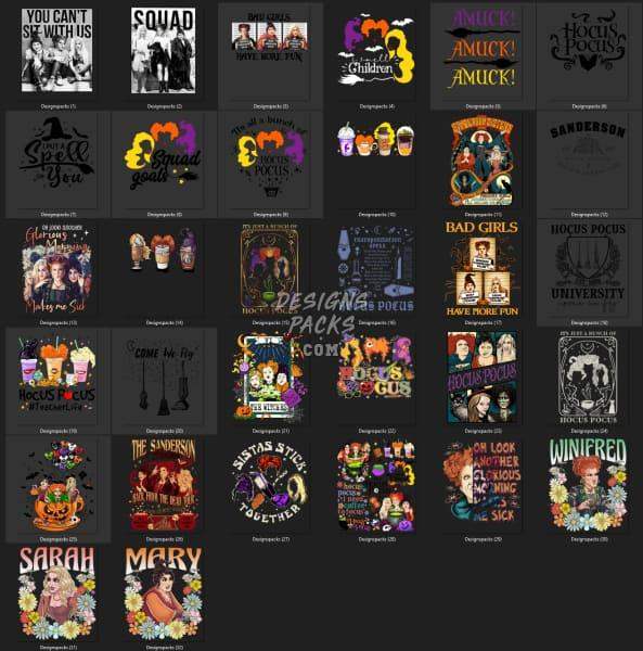 29 Halloween Movie Designs Bundle PNG DESIGNSPACKS