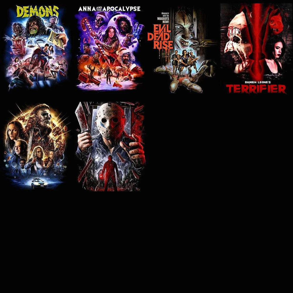 29 Horror Halloween Horror Movies Halftone Designs Bundle PNG