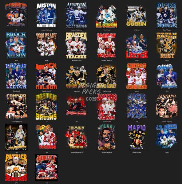 29 Ice Hockey Bootleg Designs Bundle PNG designspacks