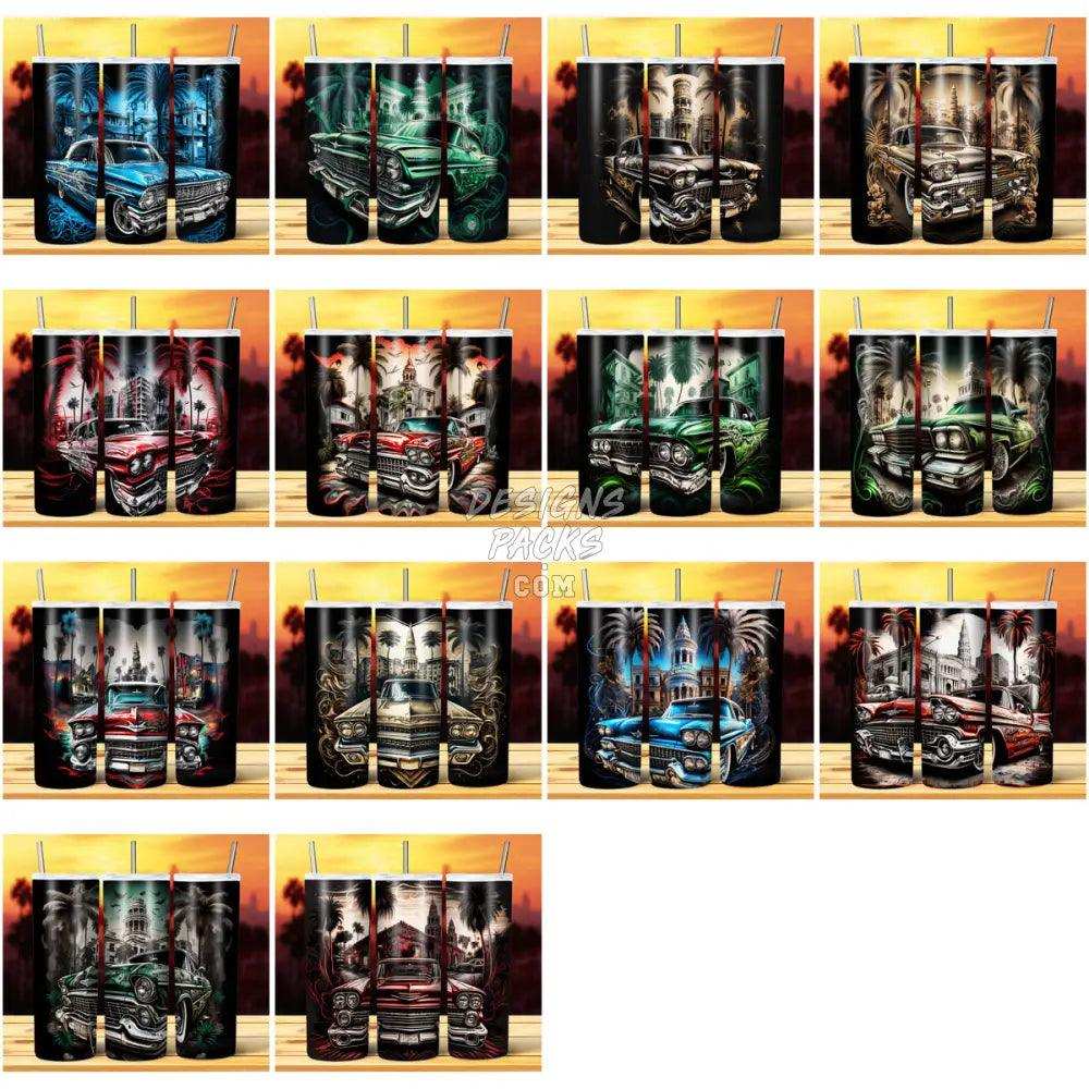 29 Lowrider Cars Graffiti Style Tumbler Wrap Bundle Jpg