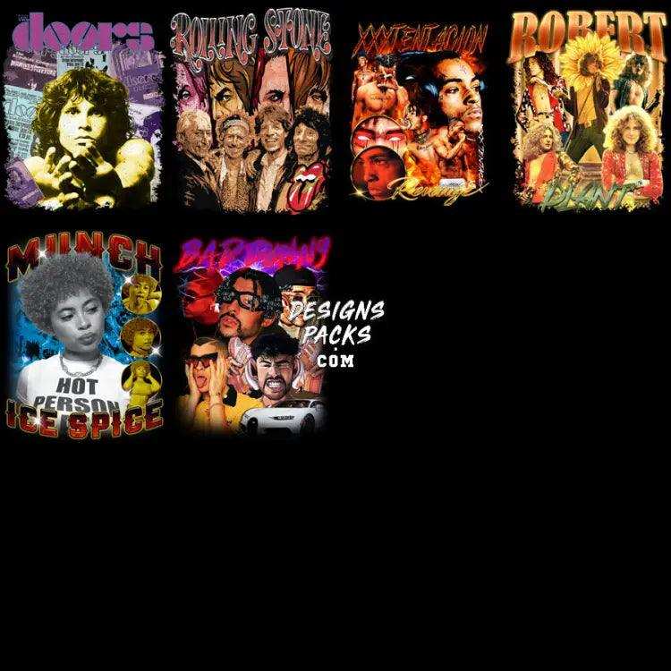 29 Music Stars Mix Bootleg Designs Bundle Png