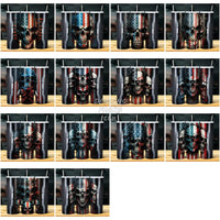 Load image into Gallery viewer, 29 Patriotic Skull Metal Tumbler Wrap Bundle Jpg
