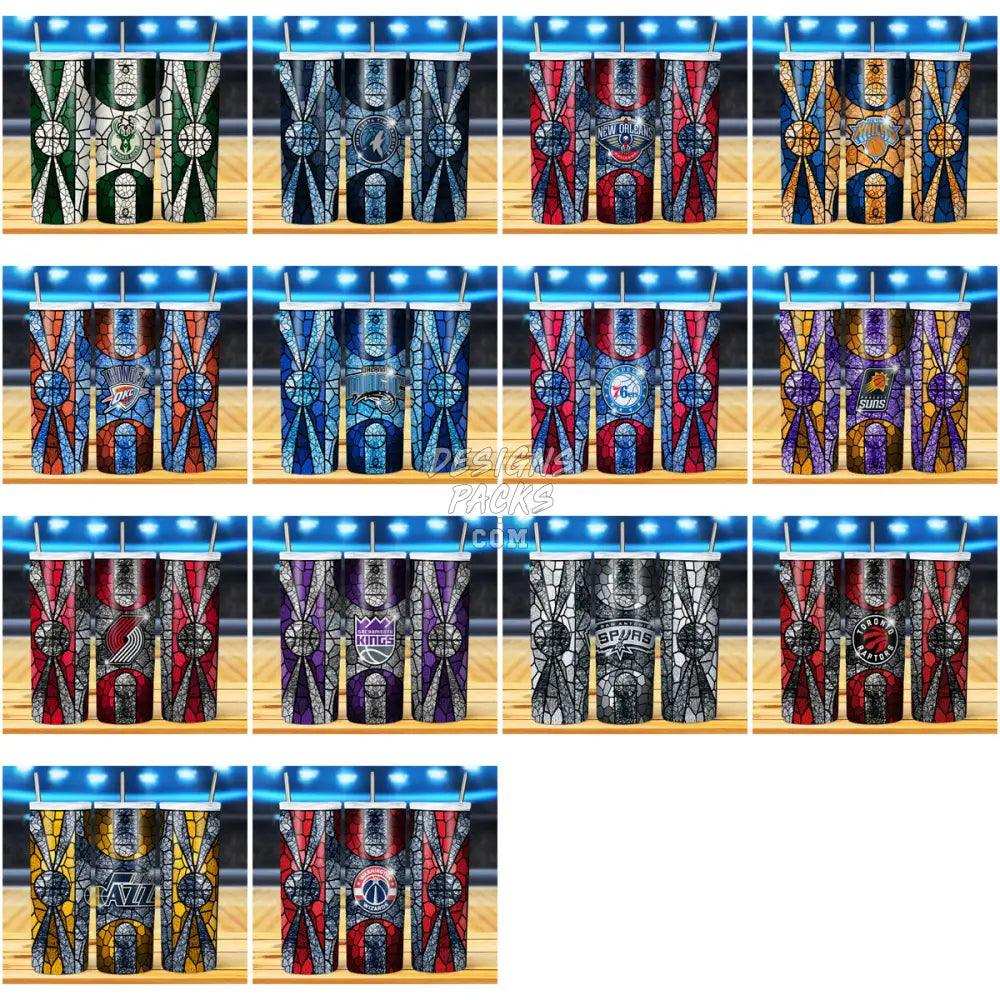 29 Stained Glass Basketball Tumbler Wrap Bundle Jpg