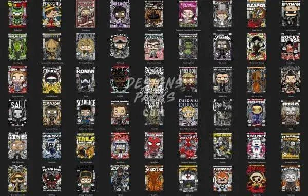 290 All Pop culture Designs Bundle PNG