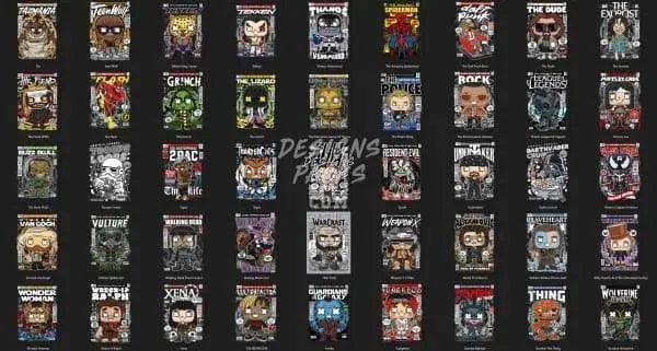290 All Pop culture Designs Bundle PNG