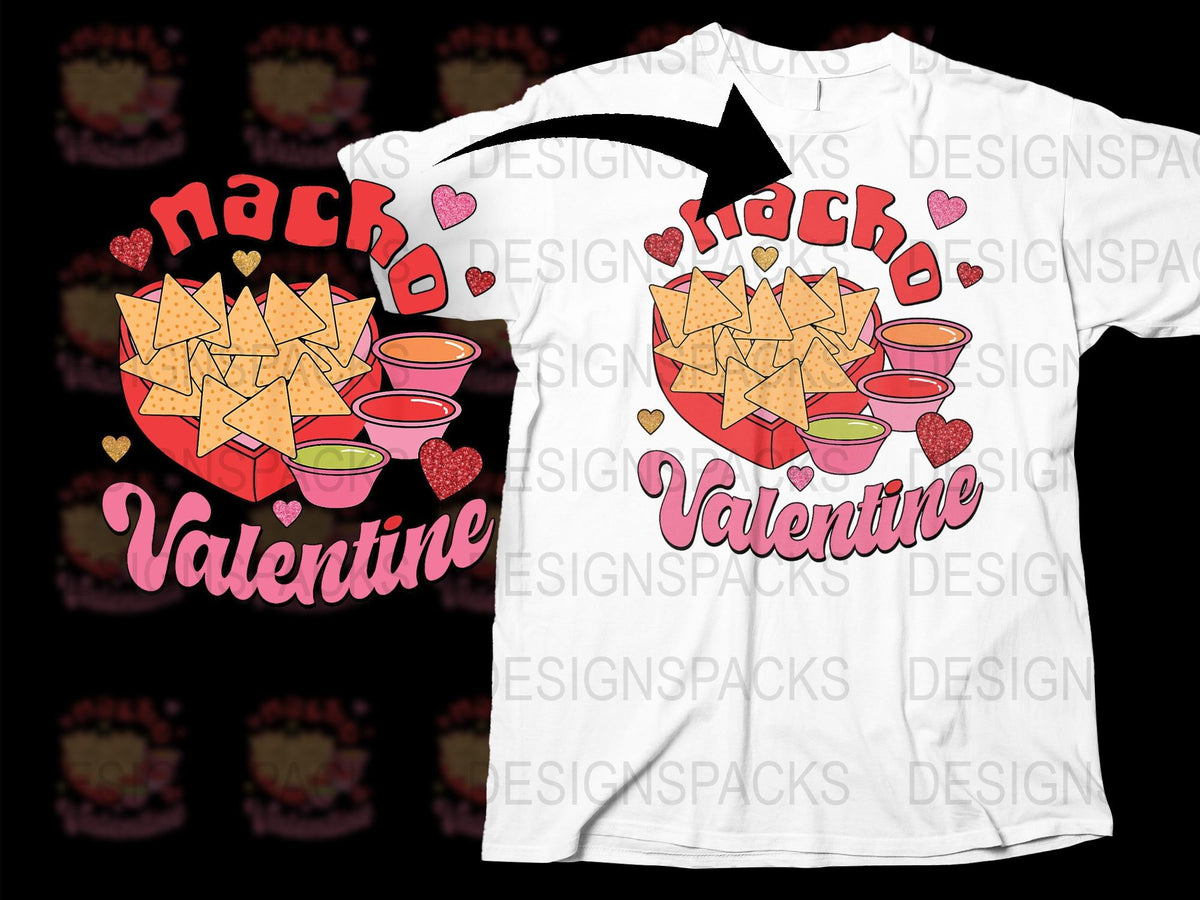 Nacho Valentine Funny T-Shirt, Cute Valentine's Day Gift, Heart Graphic Tee, Unisex Adult Clothing