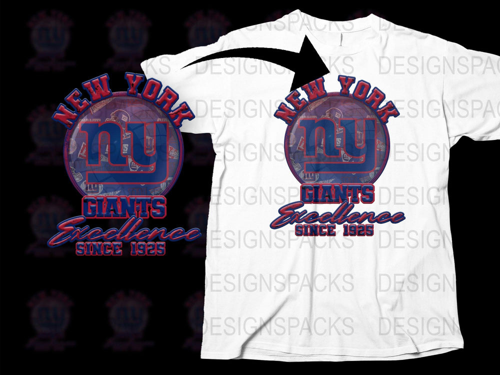 New York Giants T-Shirt, Vintage Football Team Logo, White Cotton Tee, Sports Fan Gift, Since 1925 Design