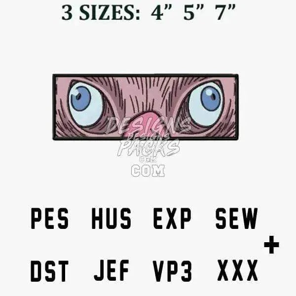 Inosuke Hashibira Eyes Anime Embroidery Design