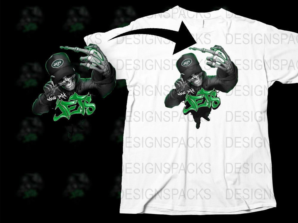 New York Jets Fan T-Shirt, Hip Hop Style Graphic Tee, Men's Sports Shirt, Unique Football Apparel