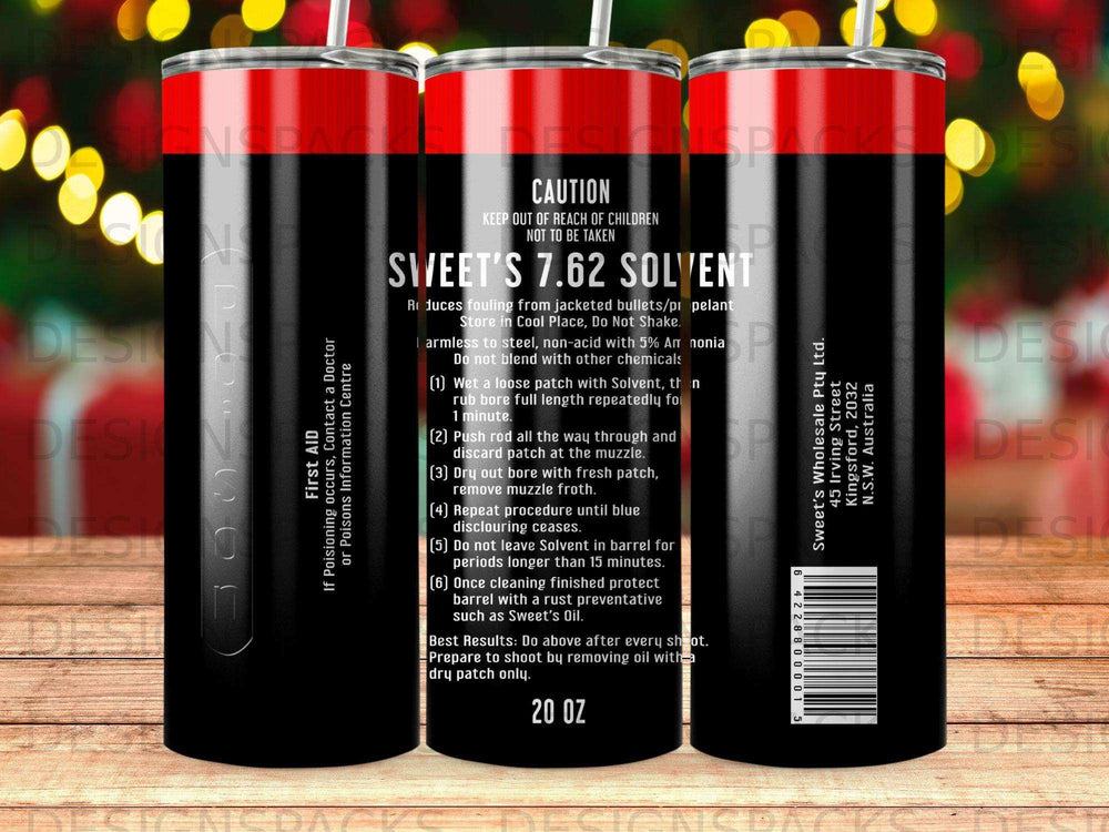Sweet's 7.62 Solvent bottle with usage instructions and product details.