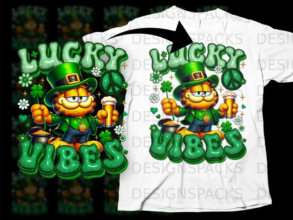 Lucky Vibes Garfield Leprechaun St Patricks Day product type