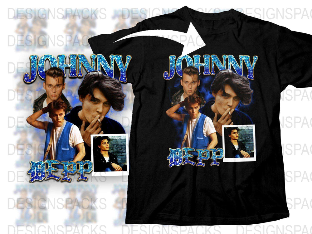 Johnny Depp Graphic T-Shirt, Vintage 90s Style Tee, Movie Star Fan Merch, Unisex Clothing