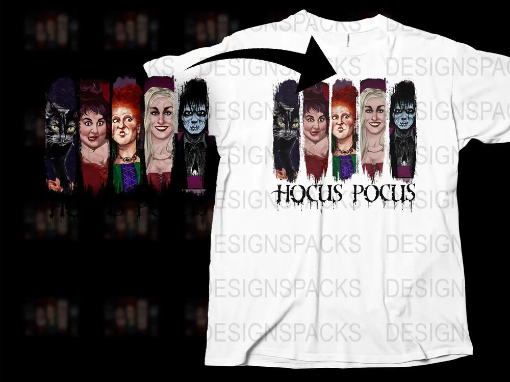Hocus Pocus Movie Themed T-Shirt, Witch Sisters Graphic Tee, Halloween Costume Shirt, Horror Film Fan Apparel