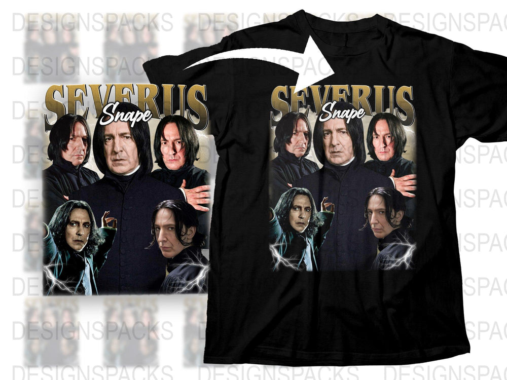 Severus Snape Wizard Movie Graphic T-Shirt, Dark Arts Themed Apparel, Movie Fans Gift Idea