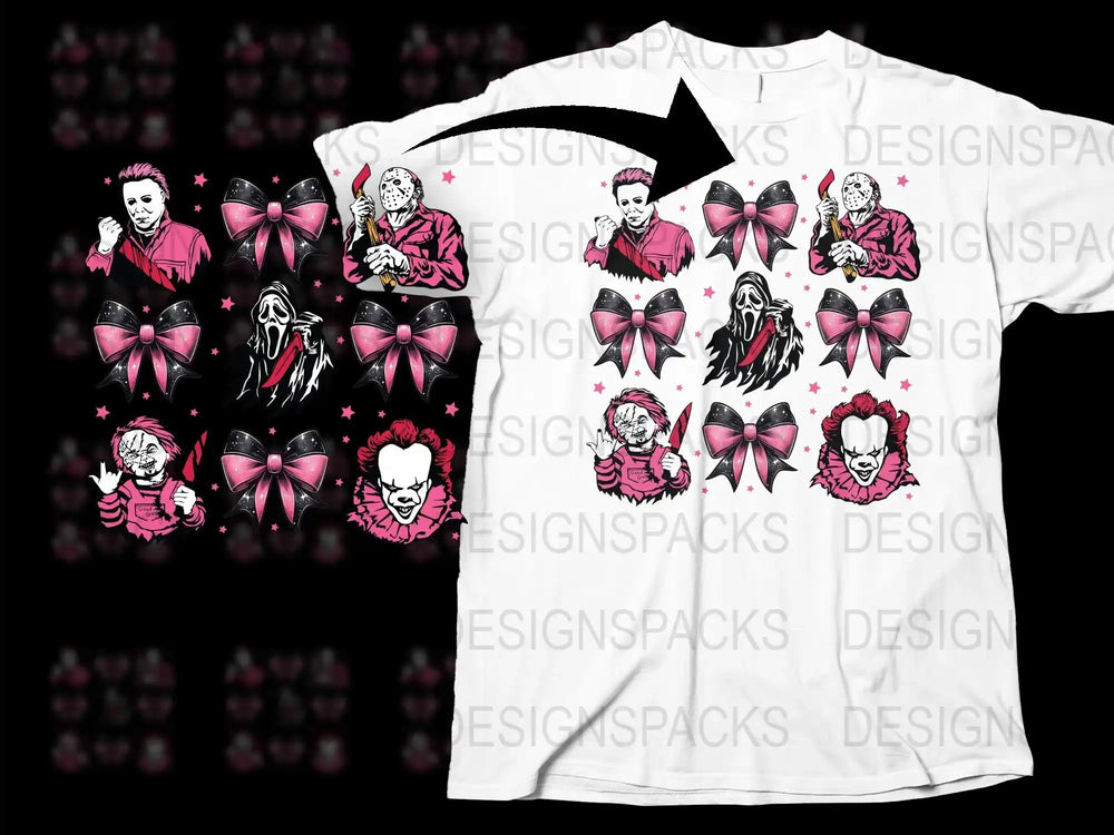 Horror Clown T-Shirt, Pink and Black, Unisex Graphic Tee, Scary Clown Design, Unique Halloween Gift Idea