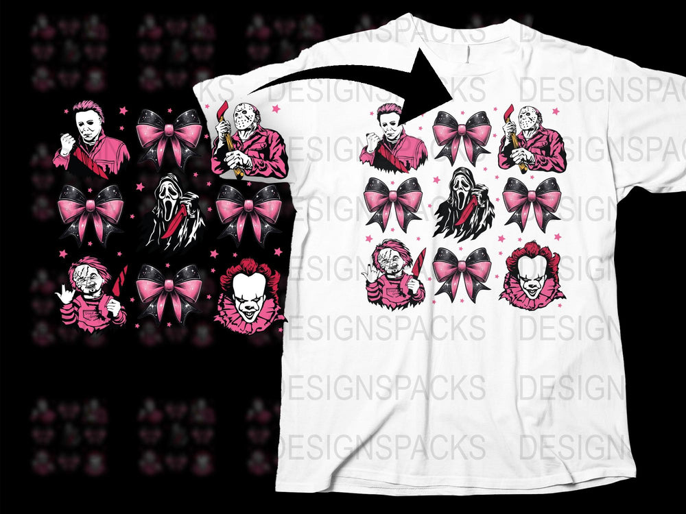 Horror Clown T-Shirt, Pink and Black, Unisex Graphic Tee, Scary Clown Design, Unique Halloween Gift Idea