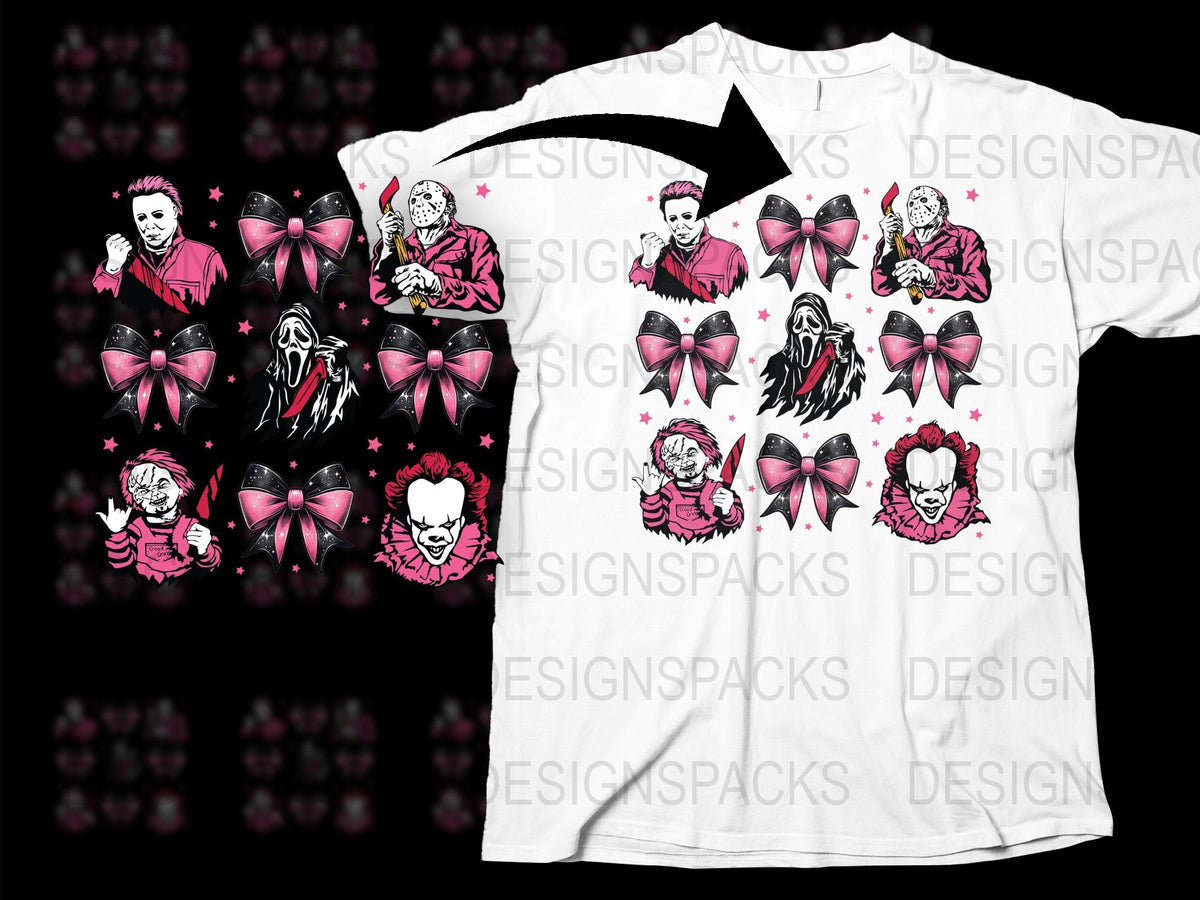 Horror Clown T-Shirt, Pink and Black, Unisex Graphic Tee, Scary Clown Design, Unique Halloween Gift Idea