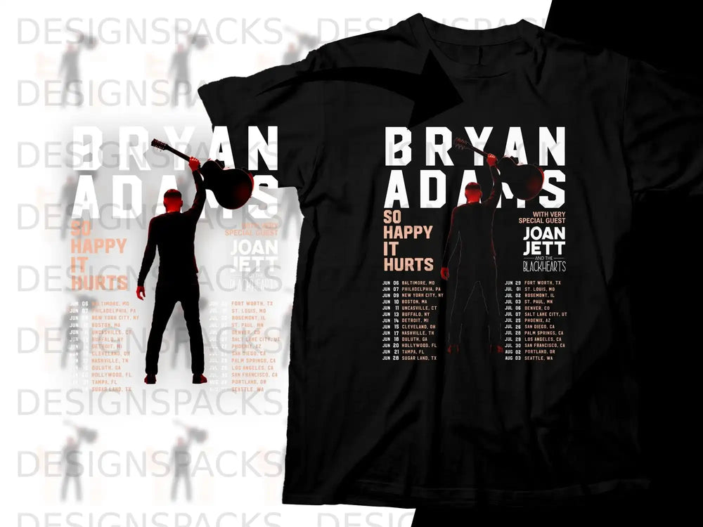 Bryan Adams Happy It Hurts tour poster with Joan Jett and the Blackhearts.