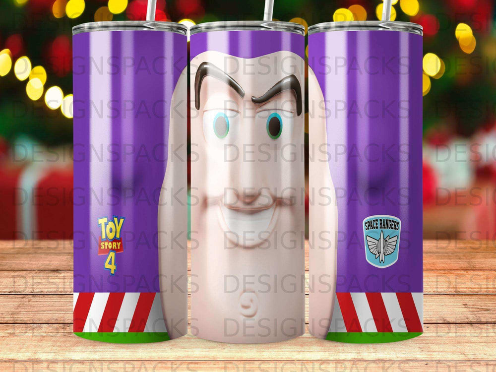 Buzz Lightyear character from Toy Story 4 with Space Rangers logo.