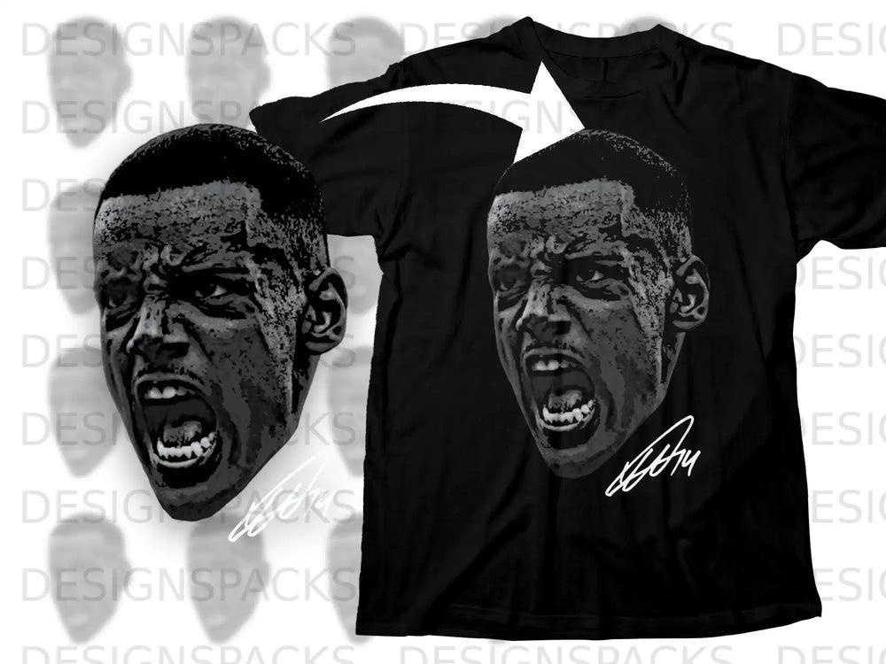 Intense Shouting Face Graphic Short Sleeve T-Shirt