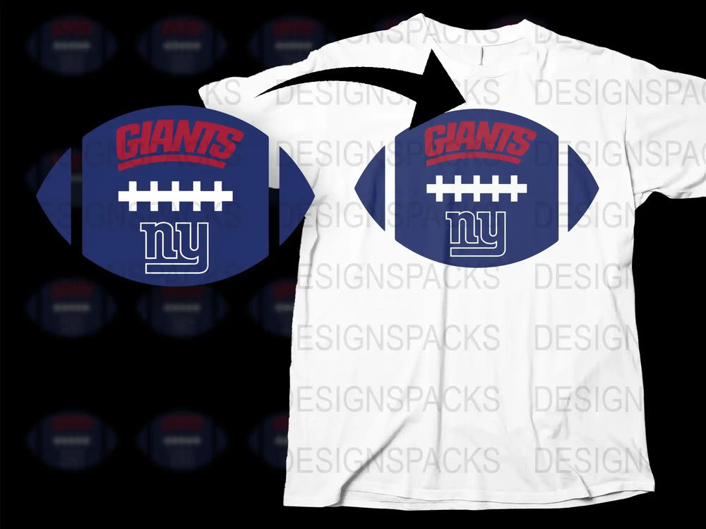 New York Giants Football T-Shirt, Sports Team Apparel, Fan Gift, Adult Unisex White Tee