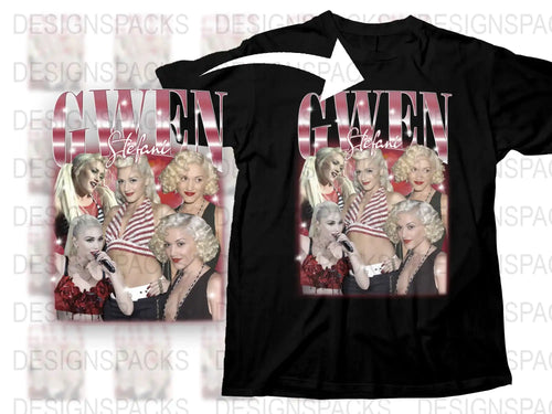 Gwen Stefani T-Shirt, Vintage Pop Star Graphic Tee, 90s Music Icon Fashion, Fan Gift Idea