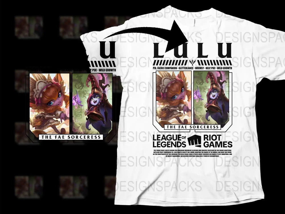 League of Legends Lulu Fae Sorceress Graphic T-Shirt, Fantasy Gamer Clothing, Unisex Tee Design, Gift for Gamers
