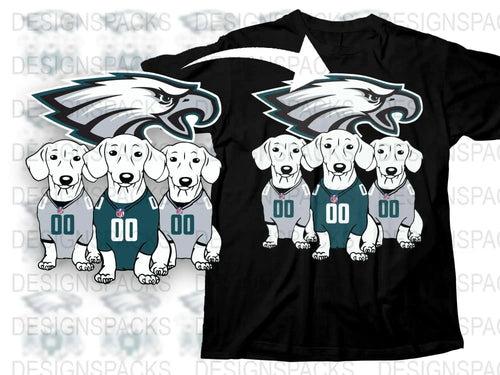 Sports Team Dog Graphic T-Shirt, Football Mascot Dogs Tee, Casual Sports Fan Apparel, Unique Animal Lover Gift
