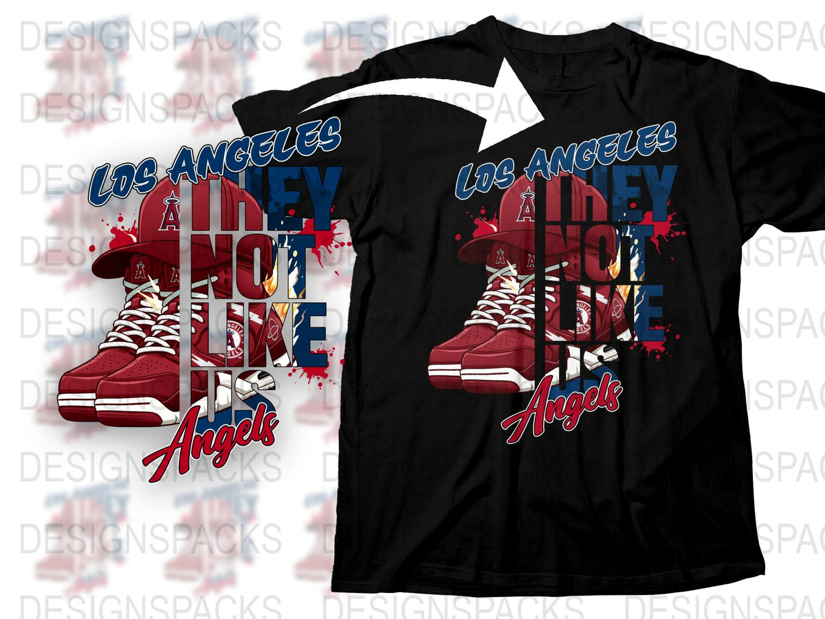 Los Angeles Angels T-Shirt, Bold Red Sneakers Graphic, Men's Urban Fashion Tee, Street Style Apparel