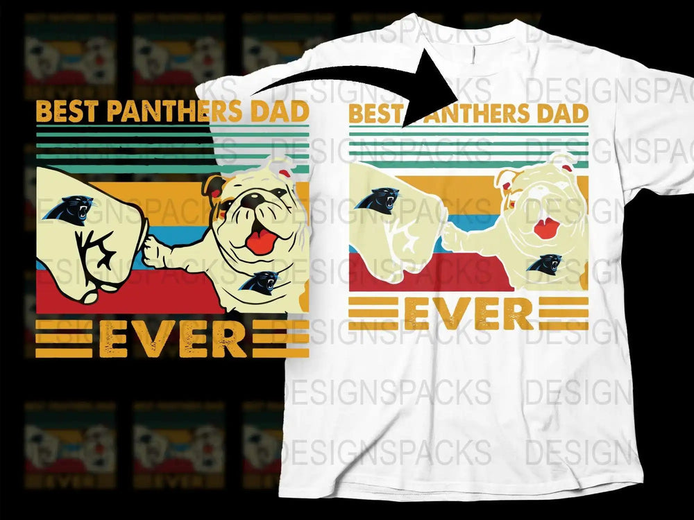 Best Panthers Dad Ever T-Shirt, Cool Father's Day Gift, Comic Style Graphic Tee, Retro Design Shirt