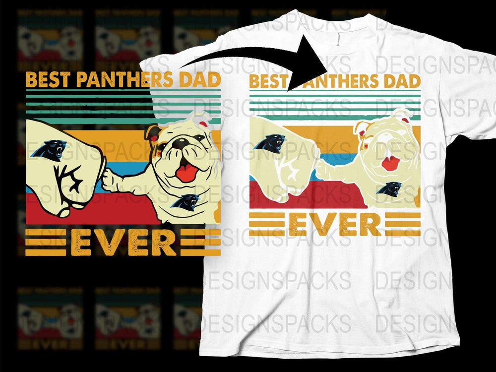 Best Panthers Dad Ever T-Shirt, Cool Father's Day Gift, Comic Style Graphic Tee, Retro Design Shirt
