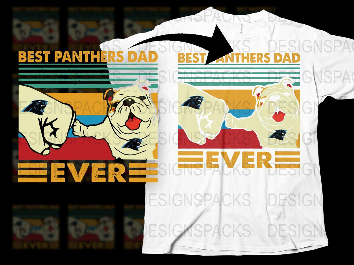 Best Panthers Dad Ever T-Shirt, Cool Father's Day Gift, Comic Style Graphic Tee, Retro Design Shirt