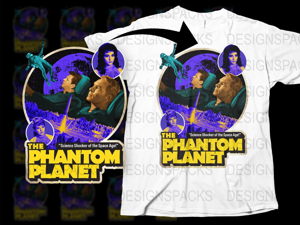 Vintage Sci-Fi Movie T-Shirt 'The Phantom Planet' Retro Graphic Tee Unisex Clothing