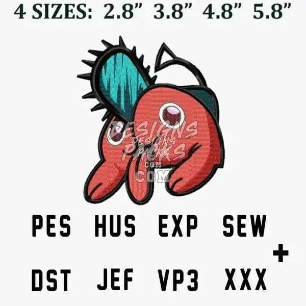 Pochita Chainsaw Devil Anime Embroidery Design
