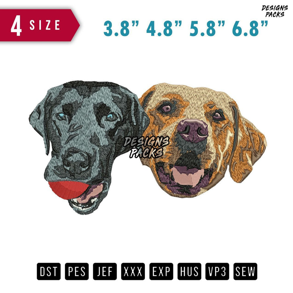 2 Dogs Ball Embroidery Design